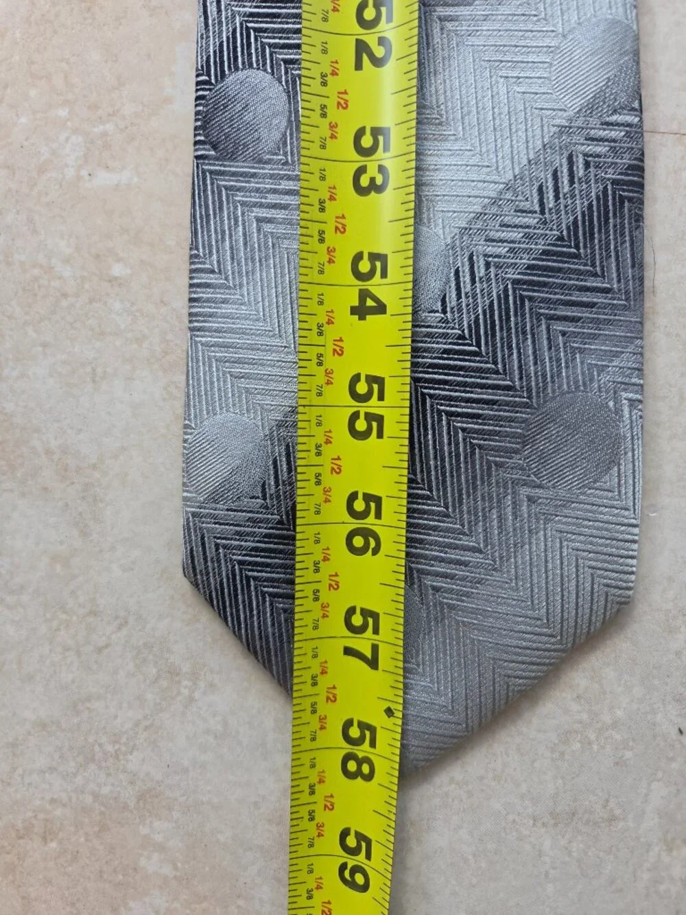 Serica 100% Pure Silk Silver Gray Geometric Tie Hand Made in Italy